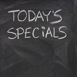today's specials text on blackboard